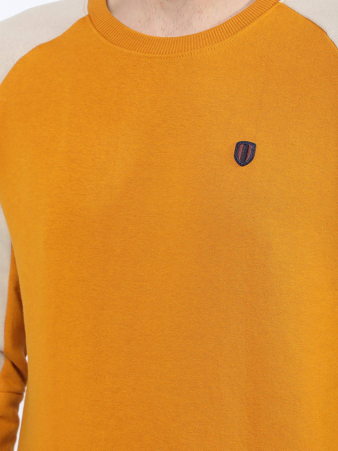 Numero Uno Men Orange Crew Neck Regular Fit Sweatshirt